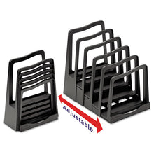 Load image into Gallery viewer, Adjustable File Rack, 5 Sections, Letter Size Files, 8&quot; X 11.5&quot; X 10.5&quot;, Black
