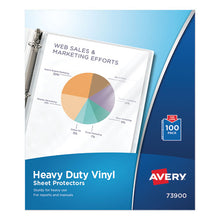 Load image into Gallery viewer, Top-load Vinyl Sheet Protectors, Heavy Gauge, Letter, Clear, 100-box
