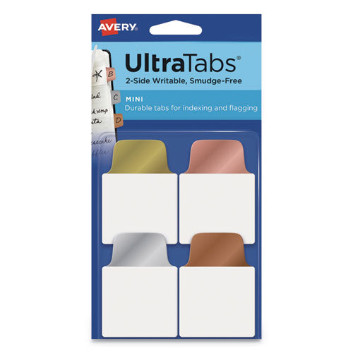 Ultra Tabs Repositionable Mini Tabs, 1-5-cut Tabs, Assorted Metallic, 1