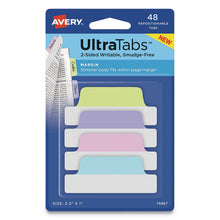 Load image into Gallery viewer, Ultra Tabs Repositionable Margin Tabs, 1-5-cut Tabs, Assorted Pastels, 2.5&quot; Wide, 48-pack
