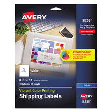 Load image into Gallery viewer, Full-sheet Vibrant Inkjet Color-print Labels, 8.5 X 11, Matte White, 20-pack
