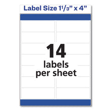 Load image into Gallery viewer, Easy Peel White Address Labels W- Sure Feed Technology, Inkjet Printers, 1.33 X 4, White, 14-sheet, 100 Sheets-box
