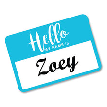 Load image into Gallery viewer, Flexible Adhesive Name Badge Labels, &quot;hello&quot;, 3 3-8 X 2 1-3, Assorted, 120-pk
