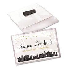 Load image into Gallery viewer, Magnetic Style Name Badge Kit, Horizontal, 4 X 3, White, 24-pack
