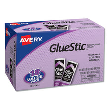 Load image into Gallery viewer, Permanent Glue Stic Value Pack, 0.26 Oz, Applies Purple, Dries Clear, 18-pack
