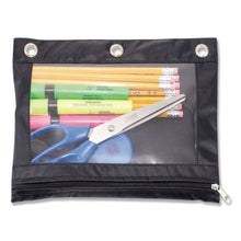 Load image into Gallery viewer, Binder Pencil Pouch, 10 X 7 3-8, Black-clear
