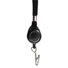 Load image into Gallery viewer, Lanyards With Retractable Id Reels, Clip Style, 34&quot; Long, Black, 12-carton
