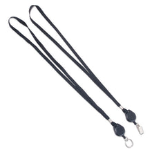 Load image into Gallery viewer, Lanyards With Retractable Id Reels, Clip Style, 34&quot; Long, Black, 12-carton

