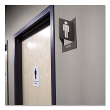 Load image into Gallery viewer, Pop-out Ada Sign, Men, Tactile Symbol-braille, Plastic, 6 X 9, Gray-white
