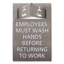 Load image into Gallery viewer, Pop-out Ada Sign, Wash Hands, Tactile Symbol, Plastic, 6 X 9, Gray-white
