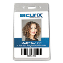 Load image into Gallery viewer, Sicurix Proximity Badge Holder, Vertical, 2 1-2w X 4 1-2h, Clear, 50-pack
