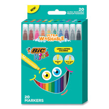 Load image into Gallery viewer, Kids Ultra Washable Markers, Medium Bullet Tip, Assorted Colors, 20-pack
