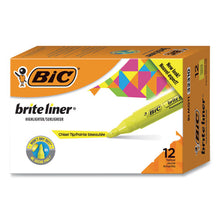 Load image into Gallery viewer, Brite Liner Tank-style Highlighter, Chisel Tip, Fluorescent Yellow, Dozen
