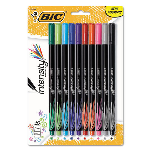 Intensity Porous Point Pen, Stick, Extra-fine 0.4 Mm, Assorted Ink And Barrel Colors, 10-pack