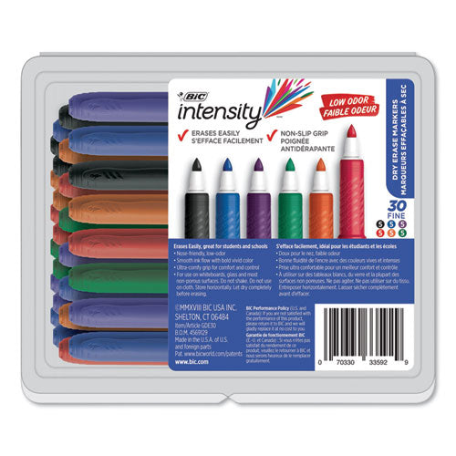 Intensity Low Odor Fine Point Dry Erase Marker Value Pack, Fine Bullet Tip, Assorted Colors, 30-set