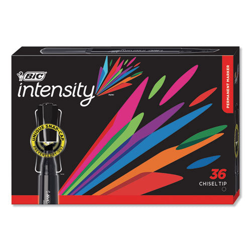 Intensity Chisel Tip Permanent Marker Value Pack, Broad Chisel Tip, Black, 36-pack