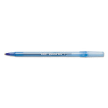 Load image into Gallery viewer, Round Stic Xtra Precision Ballpoint Pen, Stick, Fine 0.8 Mm, Blue Ink, Translucent Blue Barrel, Dozen
