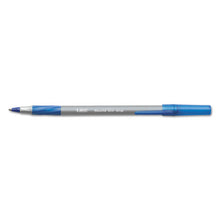 Load image into Gallery viewer, Round Stic Grip Xtra Comfort Ballpoint Pen, Stick, Fine 0.8 Mm, Blue Ink, Gray-blue Barrel, Dozen
