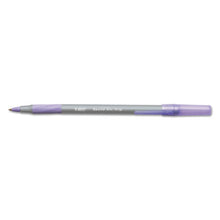 Load image into Gallery viewer, Round Stic Grip Xtra Comfort Ballpoint Pen, Easy-glide, Stick, Medium 1.2 Mm, Purple Ink, Gray-purple Barrel, Dozen
