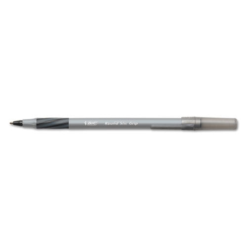 Round Stic Grip Xtra Comfort Ballpoint Pen Value Pack, Easy-glide, Stick, Medium 1.2 Mm, Black Ink, Gray-black Barrel, 36-pk