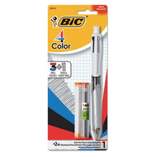Load image into Gallery viewer, 4-color 3 + 1 Multi-color Ballpoint Pen-pencil, Retractable, 1 Mm Pen-0.7 Mm Pencil, Black-blue-red Ink, Gray-white Barrel
