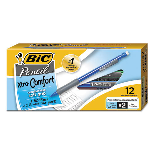 Xtra-comfort Mechanical Pencil, 0.5 Mm, Hb (#2.5), Black Lead, Assorted Barrel Colors, Dozen