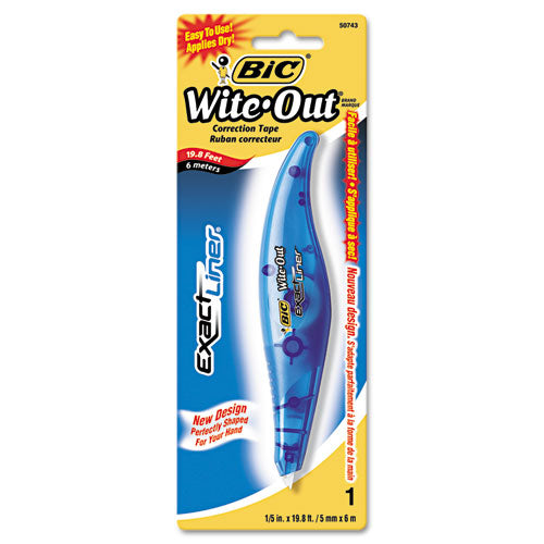 Wite-out Brand Exact Liner Correction Tape, Non-refillable, Blue, 1-5