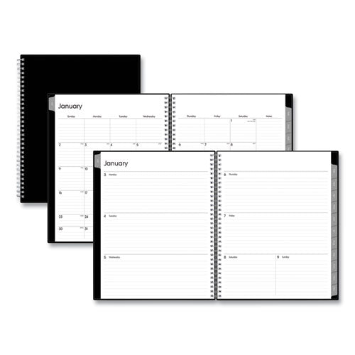 Enterprise Weekly-monthly Planner, Open Scheduling, 11 X 8.5, Black Cover, 2022