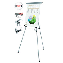 Load image into Gallery viewer, Telescoping Tripod Display Easel, Adjusts 38&quot; To 69&quot; High, Metal, Silver
