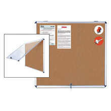 Load image into Gallery viewer, Slim-line Enclosed Cork Bulletin Board, 47 X 38, Aluminum Case
