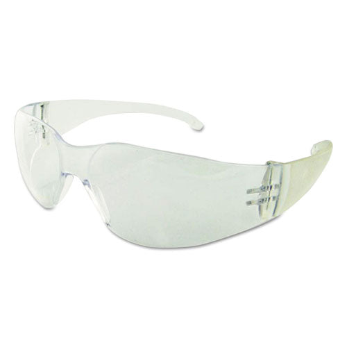 Safety Glasses, Clear Frame-clear Lens, Polycarbonate, Dozen