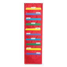 Load image into Gallery viewer, Storage Pocket Chart With Ten 13.5 X 7 Pockets, Hanger Grommets, 14 X 47
