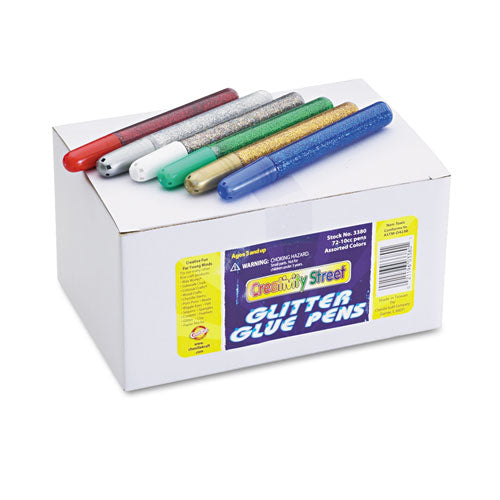 Glitter Glue Pens, Assorted, 10 Cc Tube, 72-pack