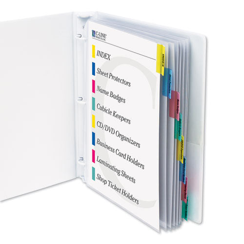 Sheet Protectors With Index Tabs, Assorted Color Tabs, 2