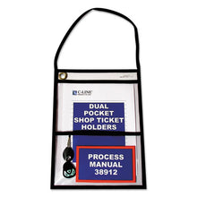 Load image into Gallery viewer, 2-pocket Shop Ticket Holder W-strap, Black Stitching, 150-sheet, 9 X 12, 15-box
