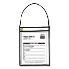 Load image into Gallery viewer, 1-pocket Shop Ticket Holder W-strap, Black Stitching, 75-sheet, 9 X 12, 15-box
