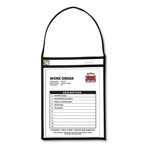 1-pocket Shop Ticket Holder W-strap, Black Stitching, 75-sheet, 9 X 12, 15-box