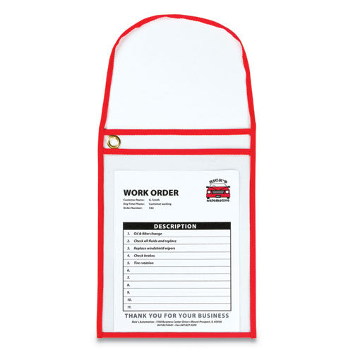 1-pocket Shop Ticket Holder W-strap And Red Stitching, 75-sheet, 9 X 12, 15-box
