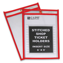Load image into Gallery viewer, Stitched Shop Ticket Holders, Top Load, Super Heavy, Clear, 6&quot; X 9&quot; Inserts, 25-box
