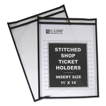 Load image into Gallery viewer, Shop Ticket Holders, Stitched, Both Sides Clear, 75 Sheets, 11 X 14, 25-box
