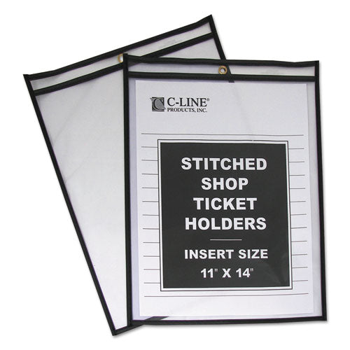 Shop Ticket Holders, Stitched, Both Sides Clear, 75 Sheets, 11 X 14, 25-box