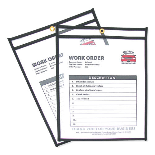 Shop Ticket Holders, Stitched, Both Sides Clear, 75 Sheets, 9 X 12, 25-box