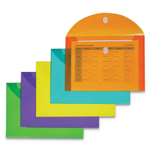 Load image into Gallery viewer, Reusable Poly Envelope, Hook And Loop Closure, 8.5 X 11, Assorted, 10-pack
