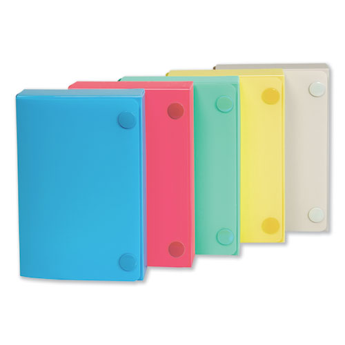 Index Card Case, Holds 100 3 X 5 Cards, 5.38 X 1.25 X 3.5, Polypropylene, Assorted Colors