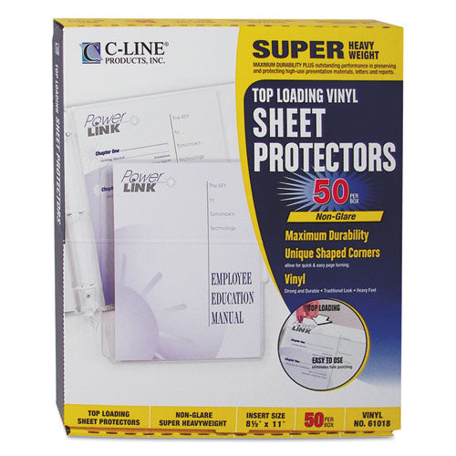 Super Heavyweight Vinyl Sheet Protectors, Nonglare, 2 Sheets, 11 X 8 1-2, 50-bx