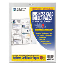 Load image into Gallery viewer, Tabbed Business Card Binder Pages, 20 Cards Per Letter Page, Clear, 5 Pages
