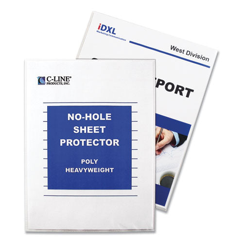 Top-load No-hole Sheet Protectors, Heavyweight, Clear, 2