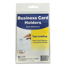 Load image into Gallery viewer, Self-adhesive Business Card Holders, Top Load, 2 X 3 1-2, Clear, 10-pack
