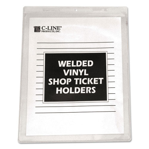 Clear Vinyl Shop Ticket Holders, Both Sides Clear, 15 Sheets, 8 1-2 X 11, 50-bx