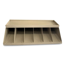 Load image into Gallery viewer, Coin Wrapper And Bill Strap Single-tier Rack, 6 Compartments, 10 X 8.5 X 3, Metal, Pebble Beige
